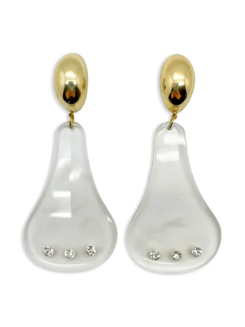 Jennifer Gibson Jewellery 1970s pre-owned Space Age drop clip-on earrings Gold JGJSPACEERG