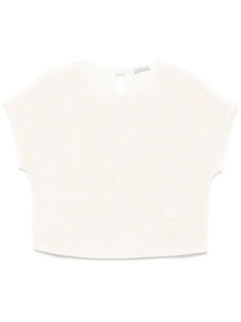 Moncler tweed T-shirt Neutrals K10938C0001189ASZ