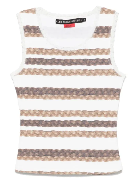 Andersson Bell hair braid-stripe tank top White ATB1263W