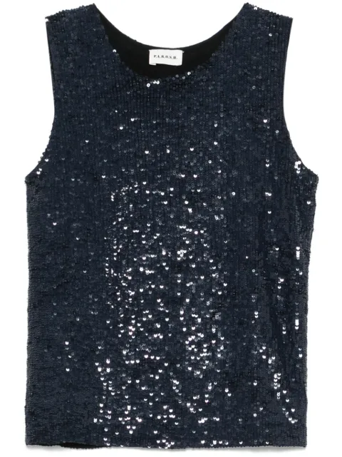 P.A.R.O.S.H. sequined tank top Blue GONGD311646