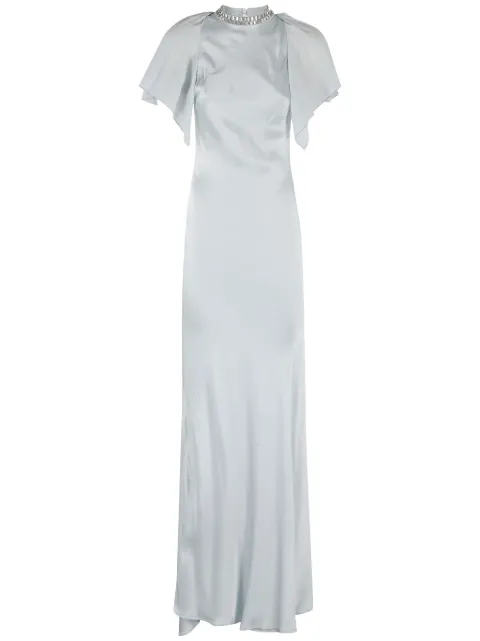 Amen satin maxi dress Blue AMS25517096