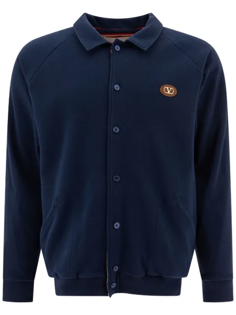 Valentino Garavani logo-patch cardigan Blue VMF28SAQC