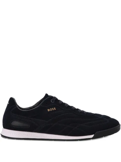 BOSS Titanium suede panelled sneakers Blue 50536523