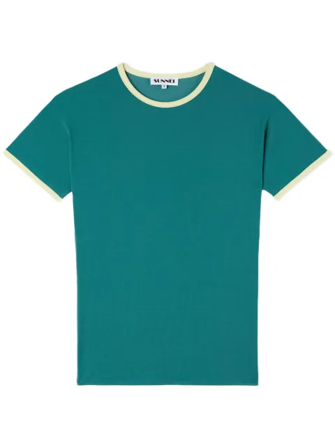 Sunnei contrasting-trim T-shirt Green PRTWWJER009ELA003