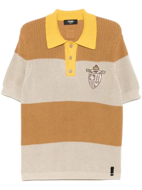 FENDI striped polo shirt Brown FZC370AU7S