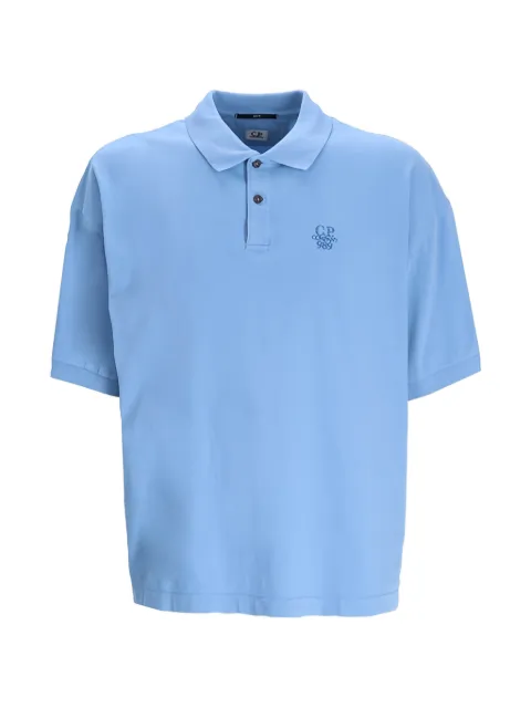 C.P. Company logo-embroidered polo shirt Blue 18CMPL283A005697G857
