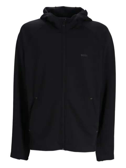 BOSS active zip-up hoodie with reflective branding Black 50531224