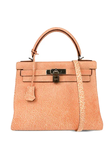 Hermès Pre-Owned 2002 Kelly 28 Retourne Two-Way Handbag Orange FN35