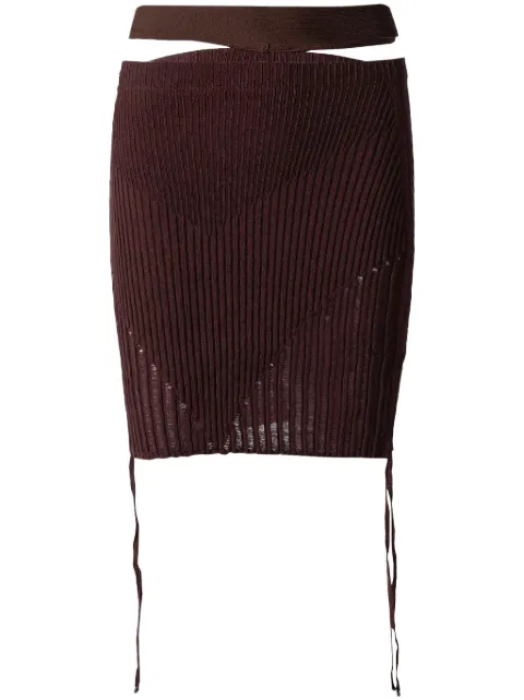 ANDREĀDAMO cut-out skirt Brown ADPS23SK11947473