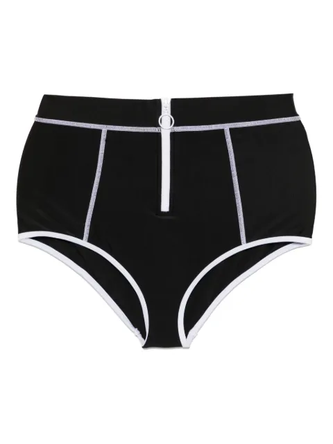 Duskii high-waisted zipped swim bottom Black DLB24121BW