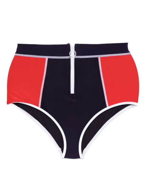 Duskii high-waisted zipped swim bottom Blue DLB24121NR