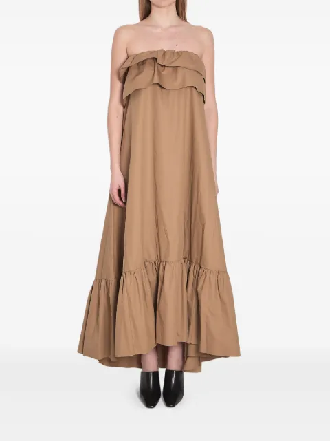 Saint Laurent ruffle-detail maxi dress Neutrals 818380YZ9AN