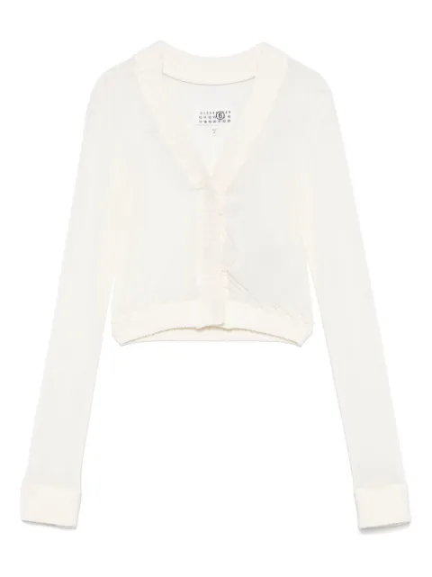 MM6 Maison Margiela mesh cardigan Neutrals S62NH0041S24423