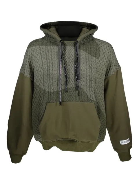 Mostly Heard Rarely Seen cable-knit hoodie Green MH08BEKH02