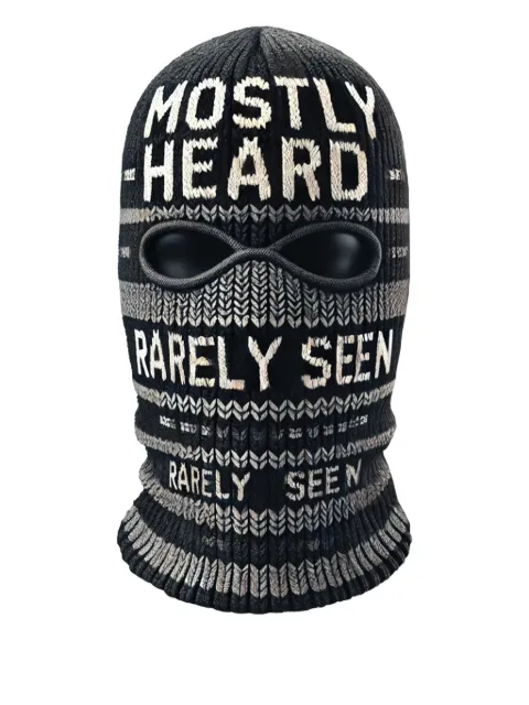 Mostly Heard Rarely Seen logo-intarsia ski mask Black MH08BEH04