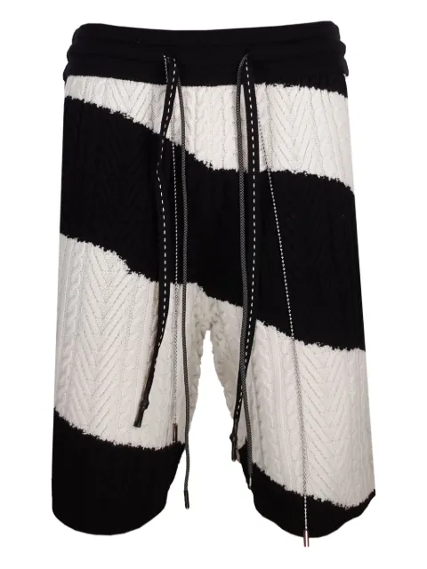 Mostly Heard Rarely Seen cable-knit striped shorts Black MH08BEKBS01
