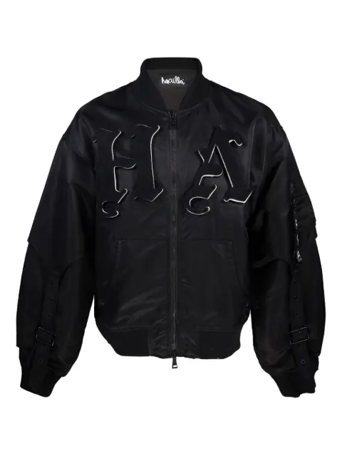 Haculla appliqué-embellished bomber jacket Black HA08BEX04