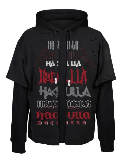Haculla distressed hoodie Black HA08BEKH02