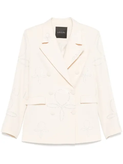 Loulou rhinestone-embellished blazer Neutrals LOURTW0024057
