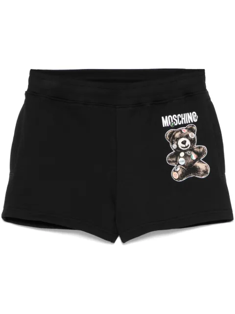 Moschino Teddy Bear-print track shorts Black A03270428