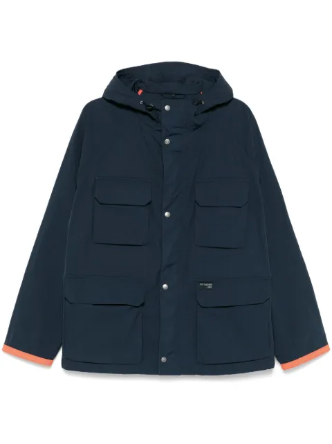 Fay patch-pocket hooded jacket Blue MAM12500830