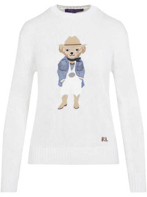 Ralph Lauren Collection Polo Bear-appliqué jumper Neutrals 290970601001