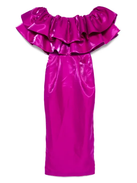 MITILIANE COUTURE ruffled maxi dress Pink 5942664549011