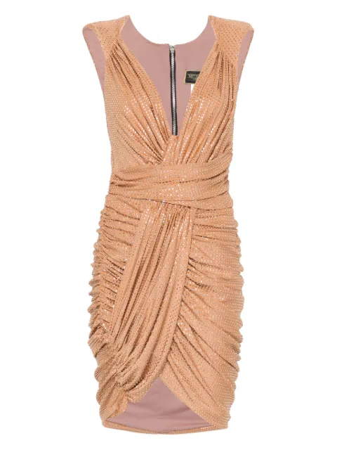 MITILIANE COUTURE crystal-embellished mini dress Brown 5942664549097