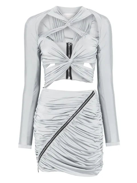 MITILIANE COUTURE draped cut-out mini dress Grey 5942664549073