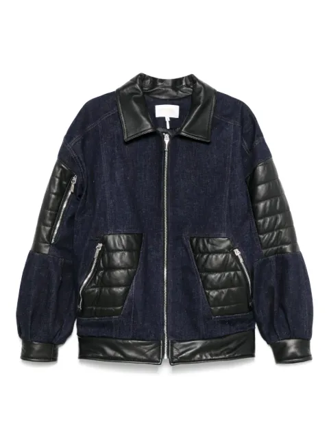 MITILIANE COUTURE leather-insert denim jacket Blue 5942664548922