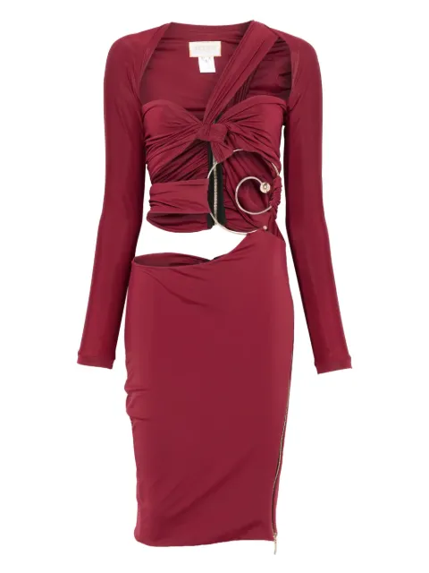 MITILIANE COUTURE cut out-detail pierced midi dress Red 5942664549059