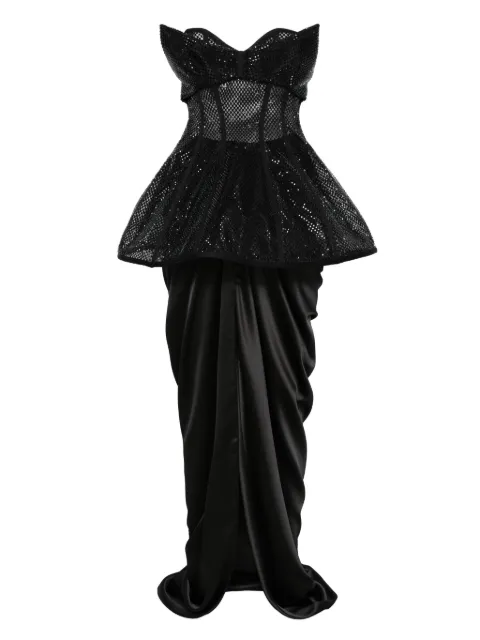 MITILIANE COUTURE crystal-embellished corset and maxi skirt set Black 5942664549004