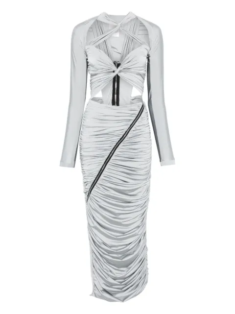 MITILIANE COUTURE cut out-detail draped maxi dress Grey 5942664549080