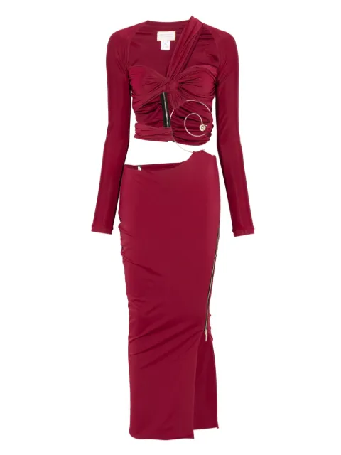 MITILIANE COUTURE cut out-detail pierced maxi dress Red 5942664549066