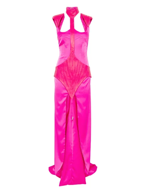 MITILIANE COUTURE detachable-panel maxi dress Pink 5942664549141