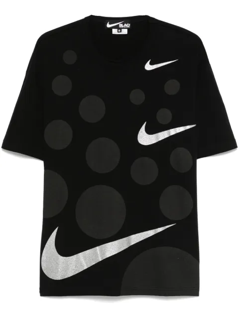 Black Comme Des Garçons x Nike Swoosh logo-detail T-shirt Black 1OT101052