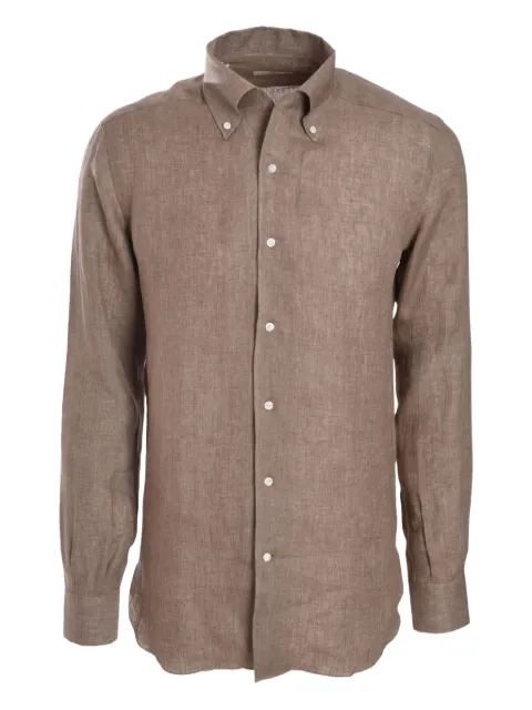 Luciano Barbera linen shirt Brown 15541671103