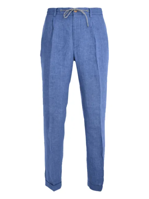 Luciano Barbera pleated drawstring trousers Blue 11461116771