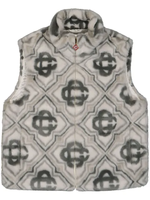 Casablanca monogram-pattern gilet Grey UMPS25OT152