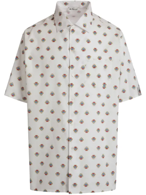 Bally All-over Bally Crest print bowling shirt White MSH02LCO404
