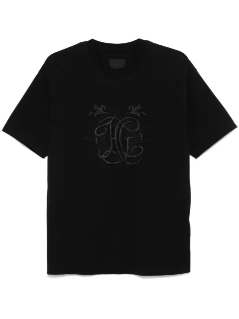 Givenchy cotton HG-embroidered T-shirt Black BM71MG3YQA