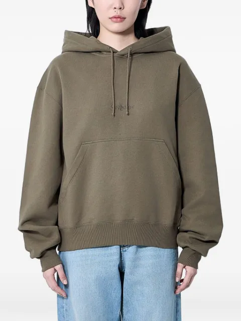 Saint Laurent logo-embroidered hoodie Green 823602Y36SW