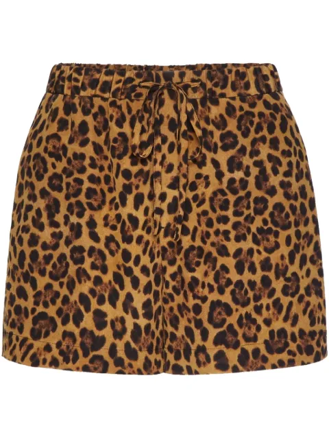 Valentino Garavani Animalier crepe de chine shorts Brown BRF12T86C