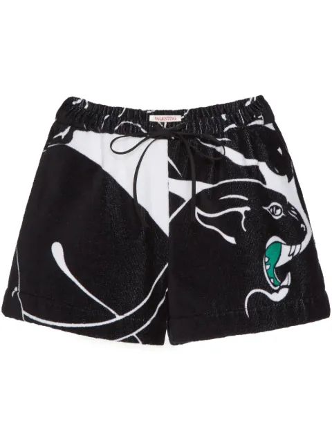 Valentino Garavani Panther terry shorts Black BRF12T86D