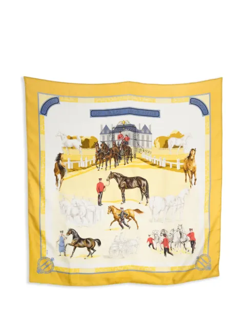 Hermès Pre-Owned 1989 x Hubert de Watrigant scarf Yellow 15015890