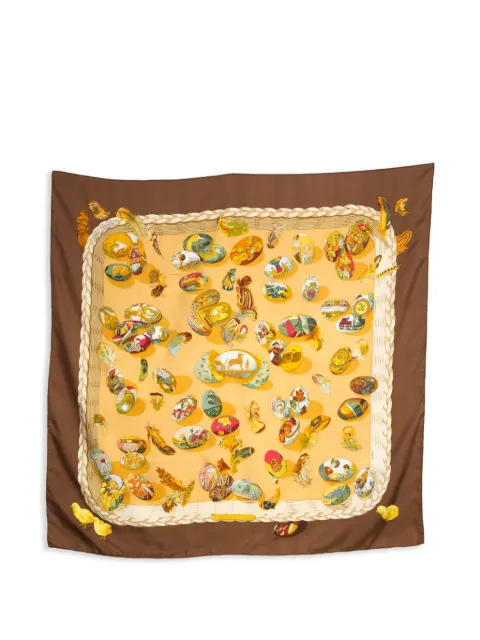 Hermès Pre-Owned 1994 Couvée d'Hermès by Caty Latham scarf Brown 15015887