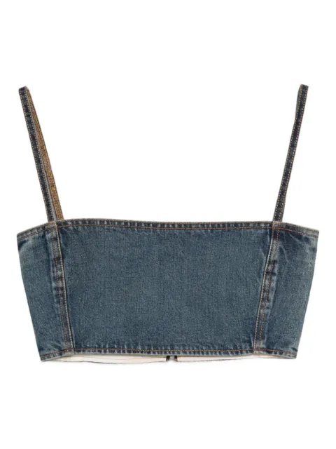 Alaïa cropped denim top Blue AA9H1245D006B