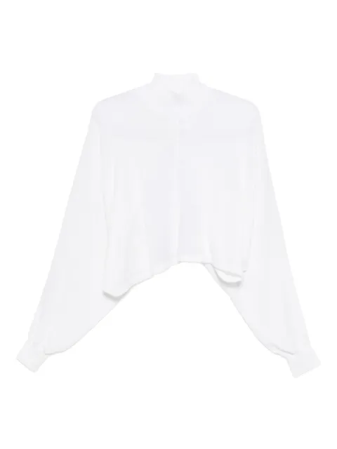 Alaïa long-sleeved cropped blouse White AA9H1233K081B
