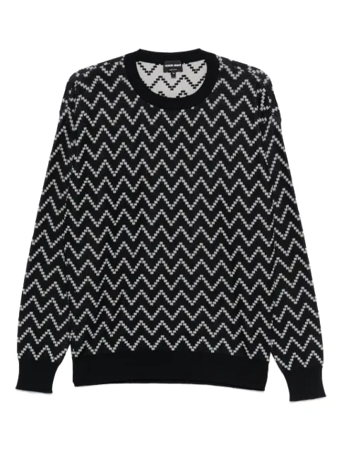 Giorgio Armani zigzag-pattern jumper Blue GM001319AF15234