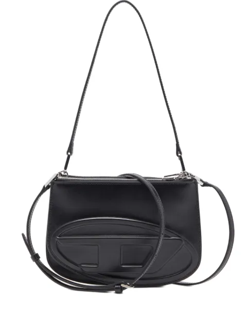 Diesel 1DR Twin-double-pouch shoulder bag in printed leather Black X10330PR818